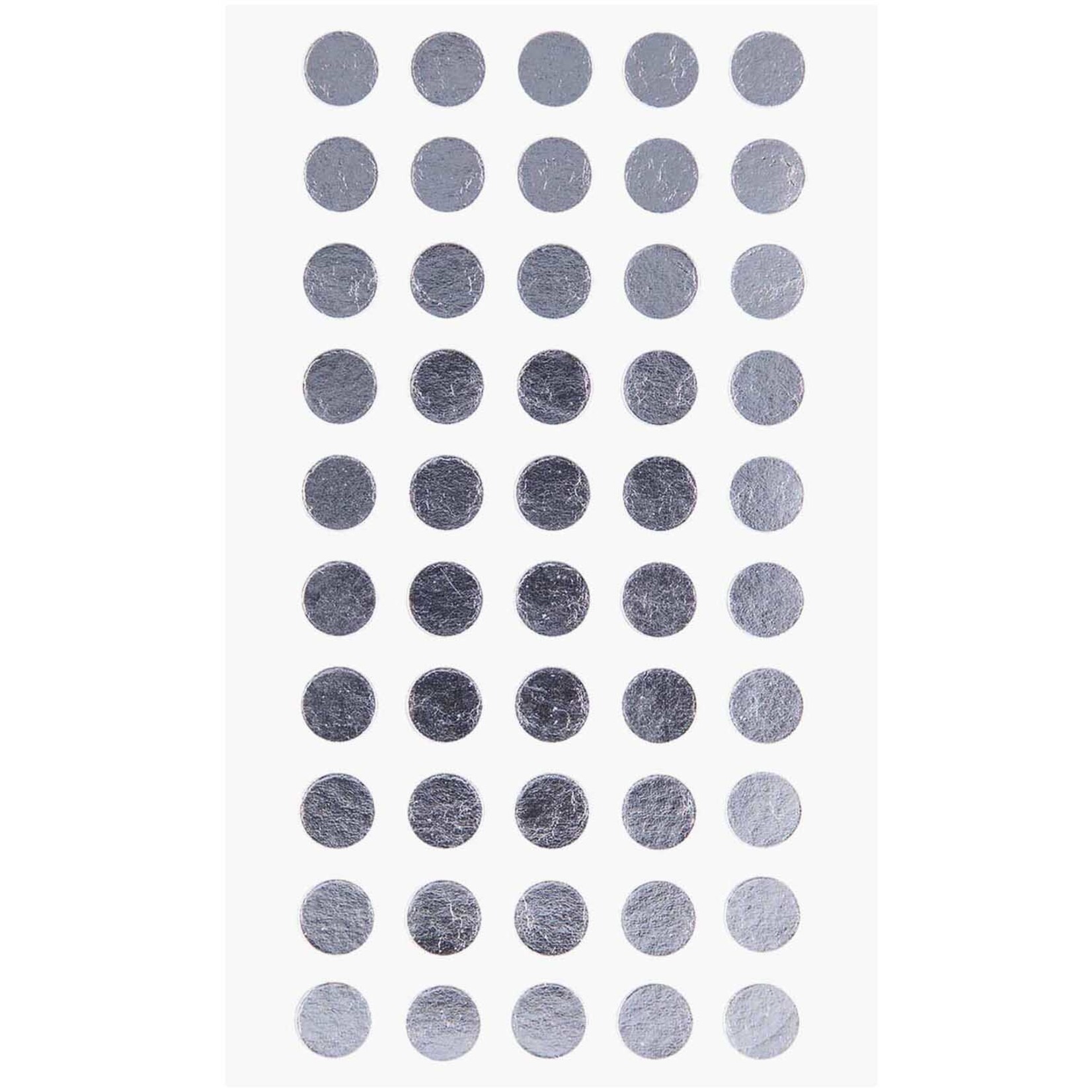 RICO STICKERS DOTS 8MM, SILVER 4 SHEETS