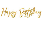 PD Banner Happy Birthday, gold, 16.5x62cm