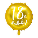 PD Foil Balloon 18th Birthday, gold, 45 cm