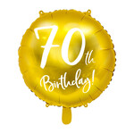 PD Foil Balloon 70th Birthday, gold, 45cm