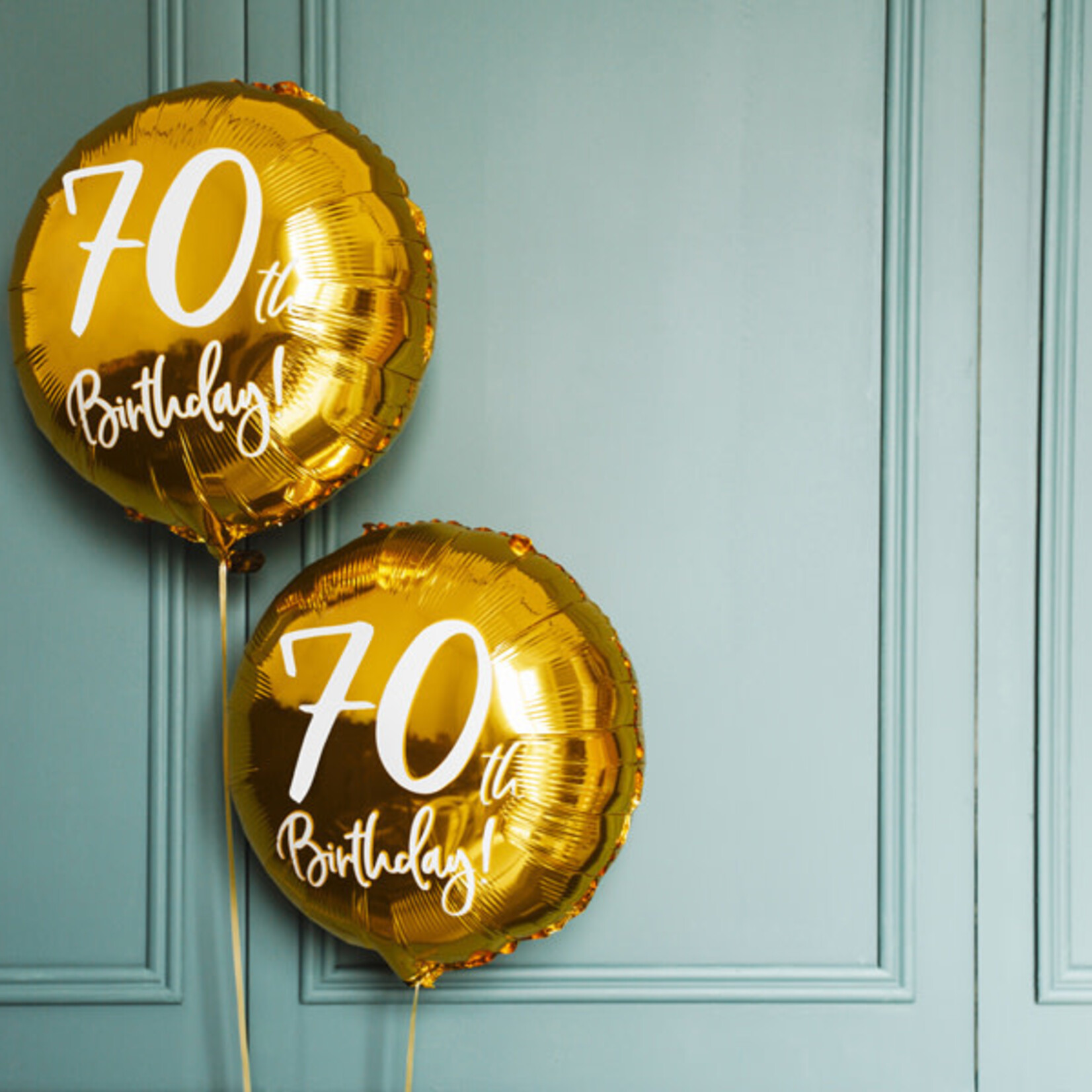 PD Foil Balloon 70th Birthday, gold, 45cm