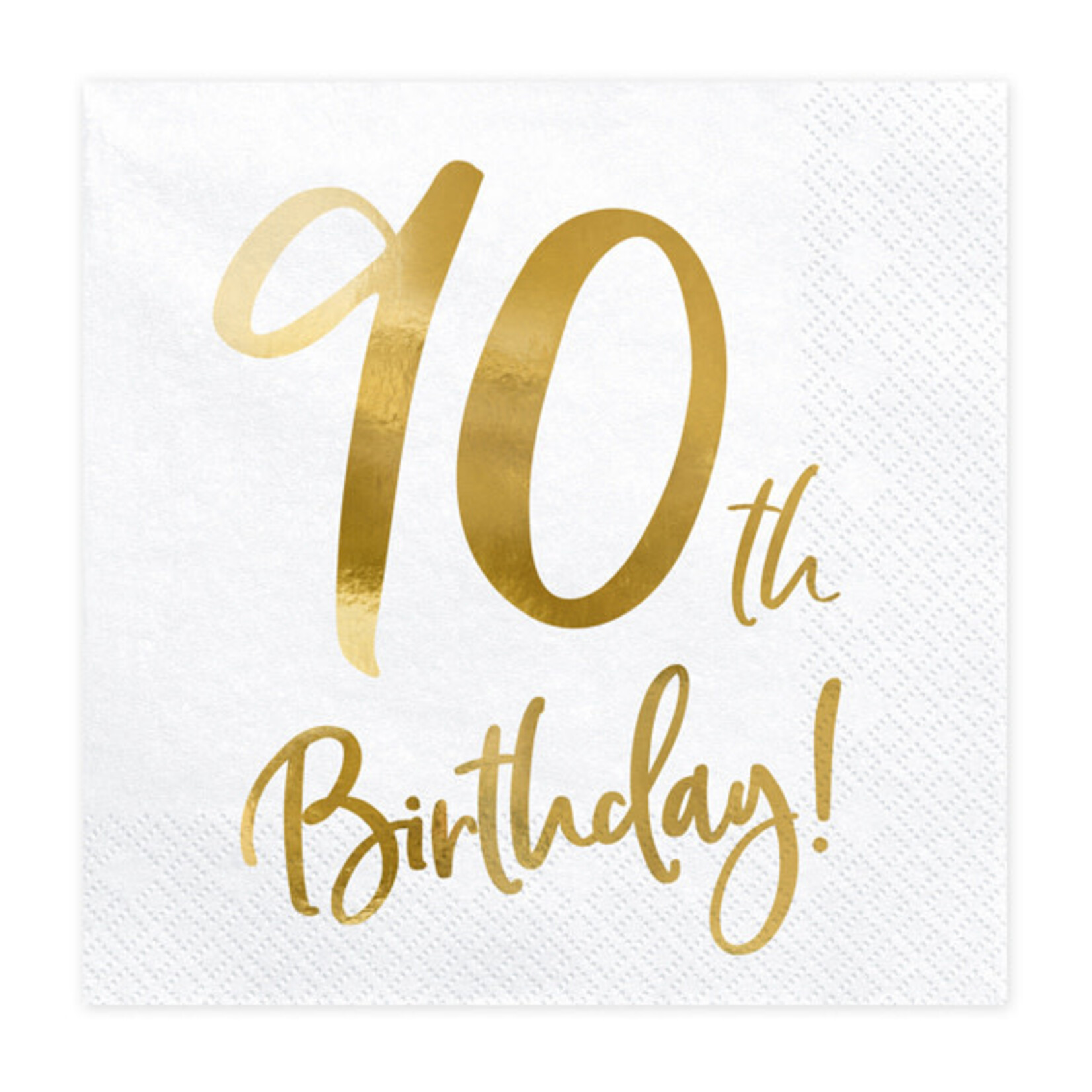 PD Napkins 90th Birthday, white, 33x33cm