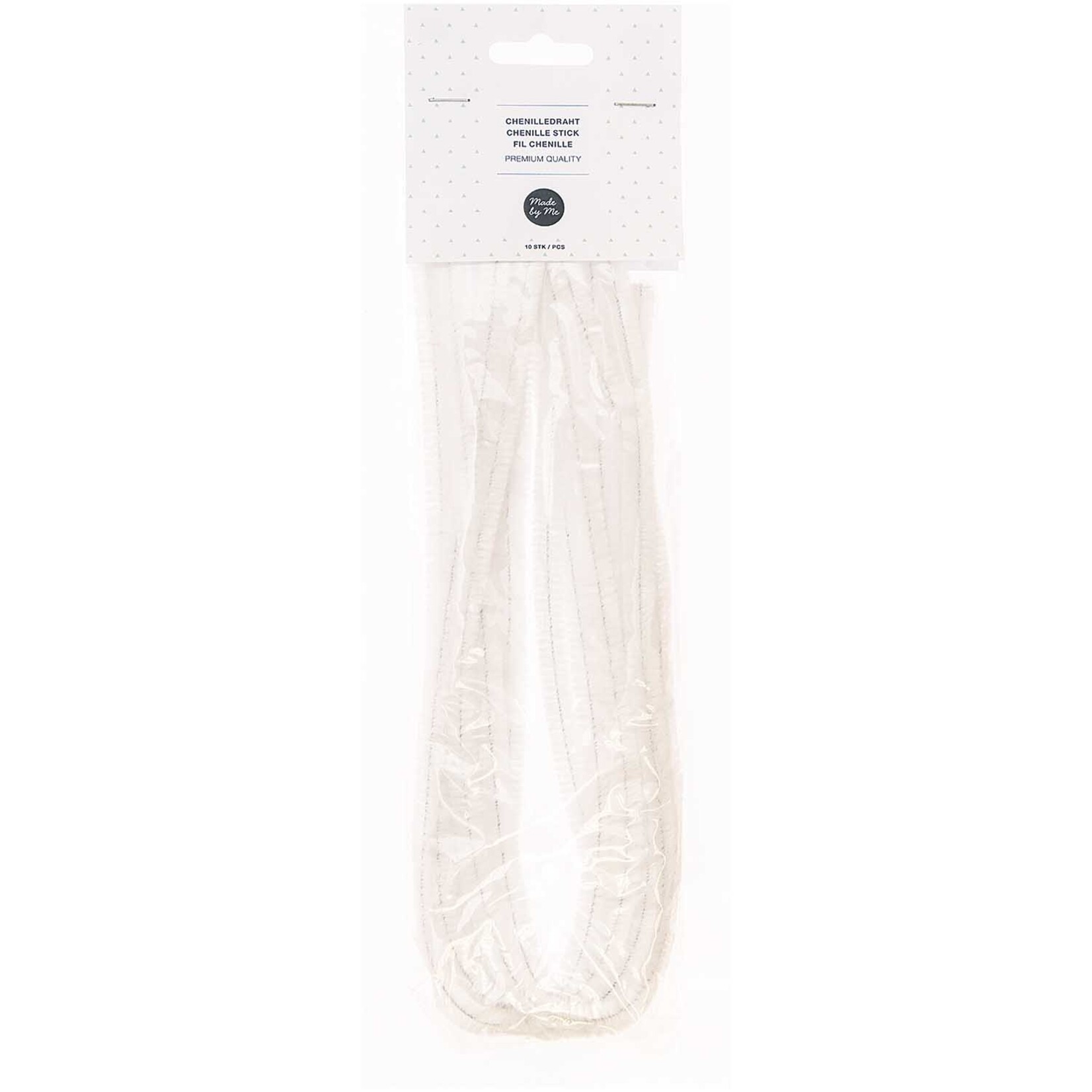 RICO CHENILLE STICK WHITE 10 X 50CM, DIA 9MM