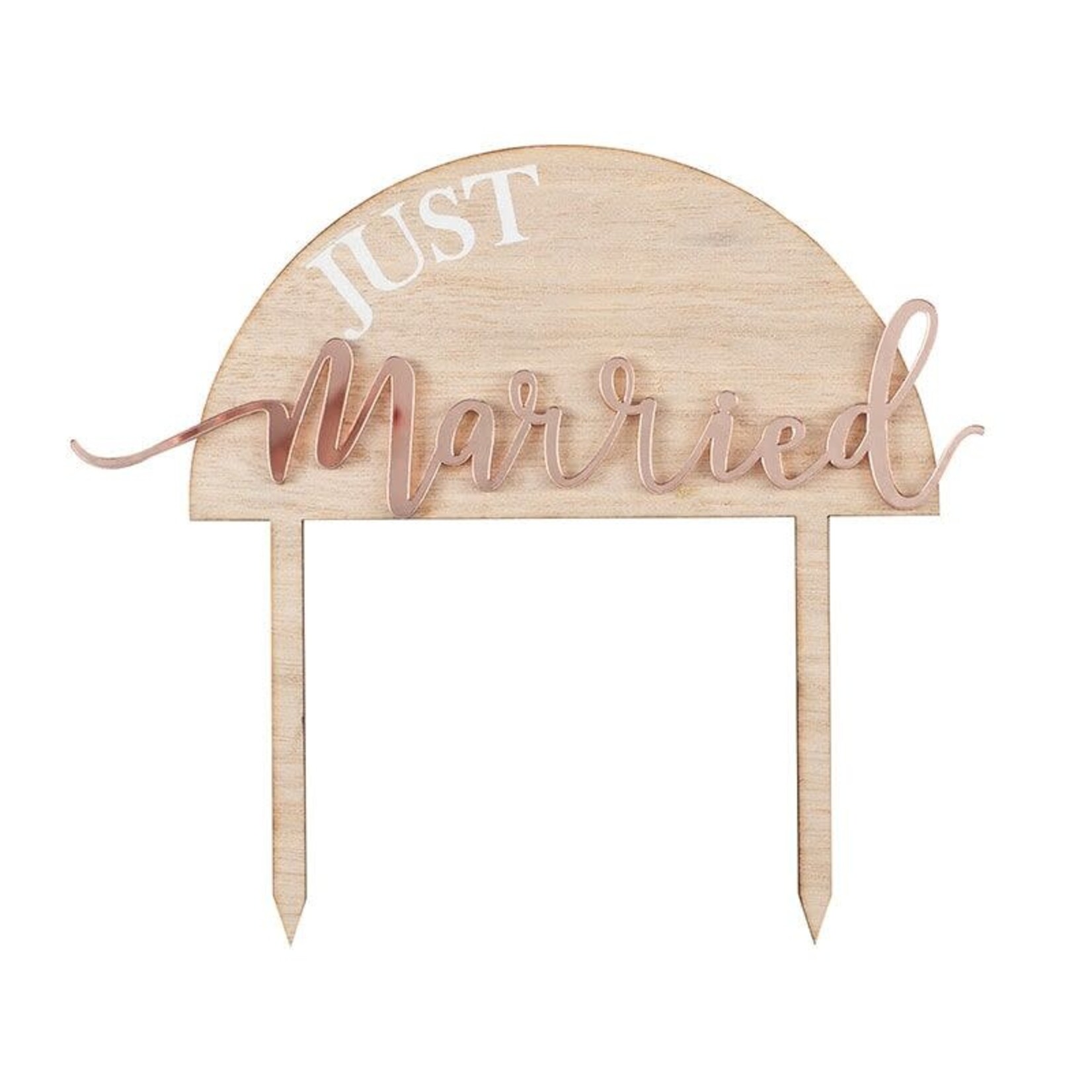 GINGERRAY JUST MARRIED WOODEN WEDDING CAKE TOPPER