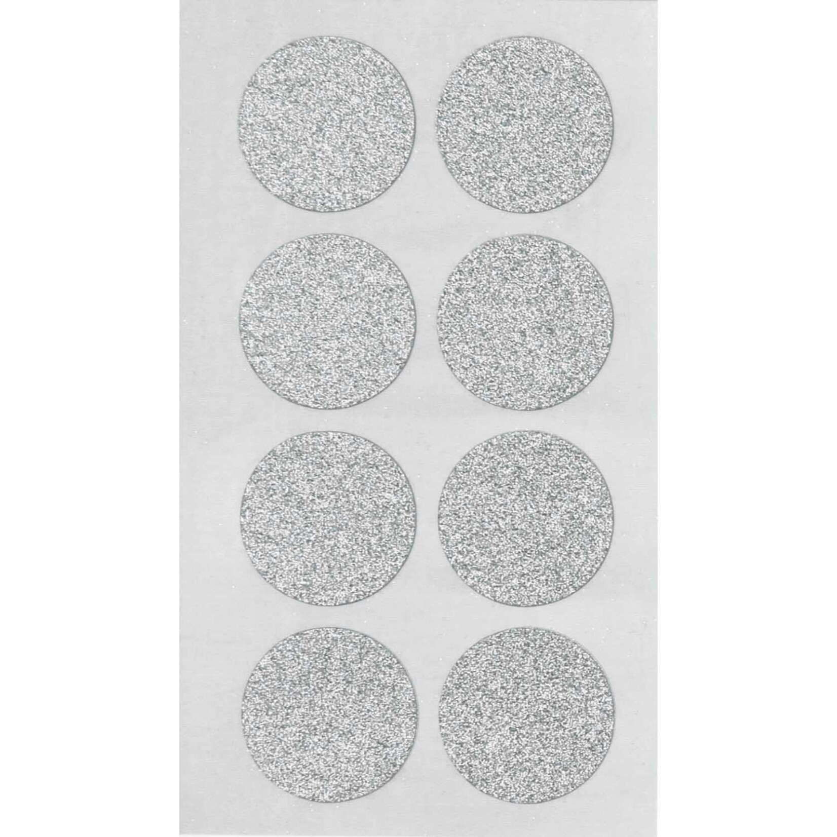 RICO STICKERS, CIRCLE SILVER GLITTER, 4 SHEETS, 7 X 15,5 CM, L FSC MIX