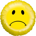SMP sad face smiley circle foil balloon 45 cm