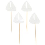 RICO Deco-picks sailingboat, white, wood, 4 pcs