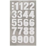 RICO OFFICE STICKERS, WHITE NUMBERS,  4 SHEETS, 7 X 15,5 CM