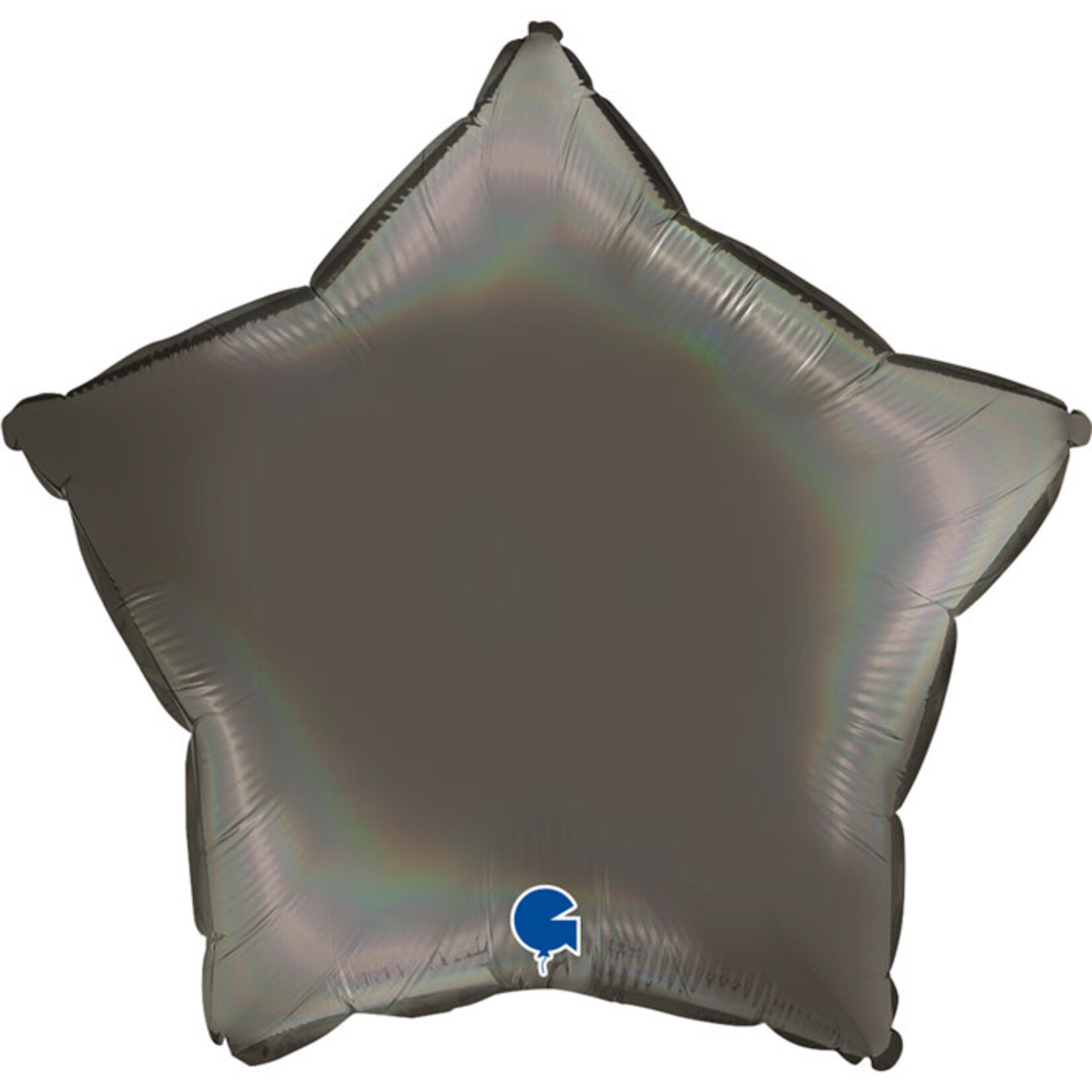 SMP star foil balloon holographic grey platinum 45 cm