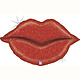 SMP red glitter lips foil balloon 99 cm