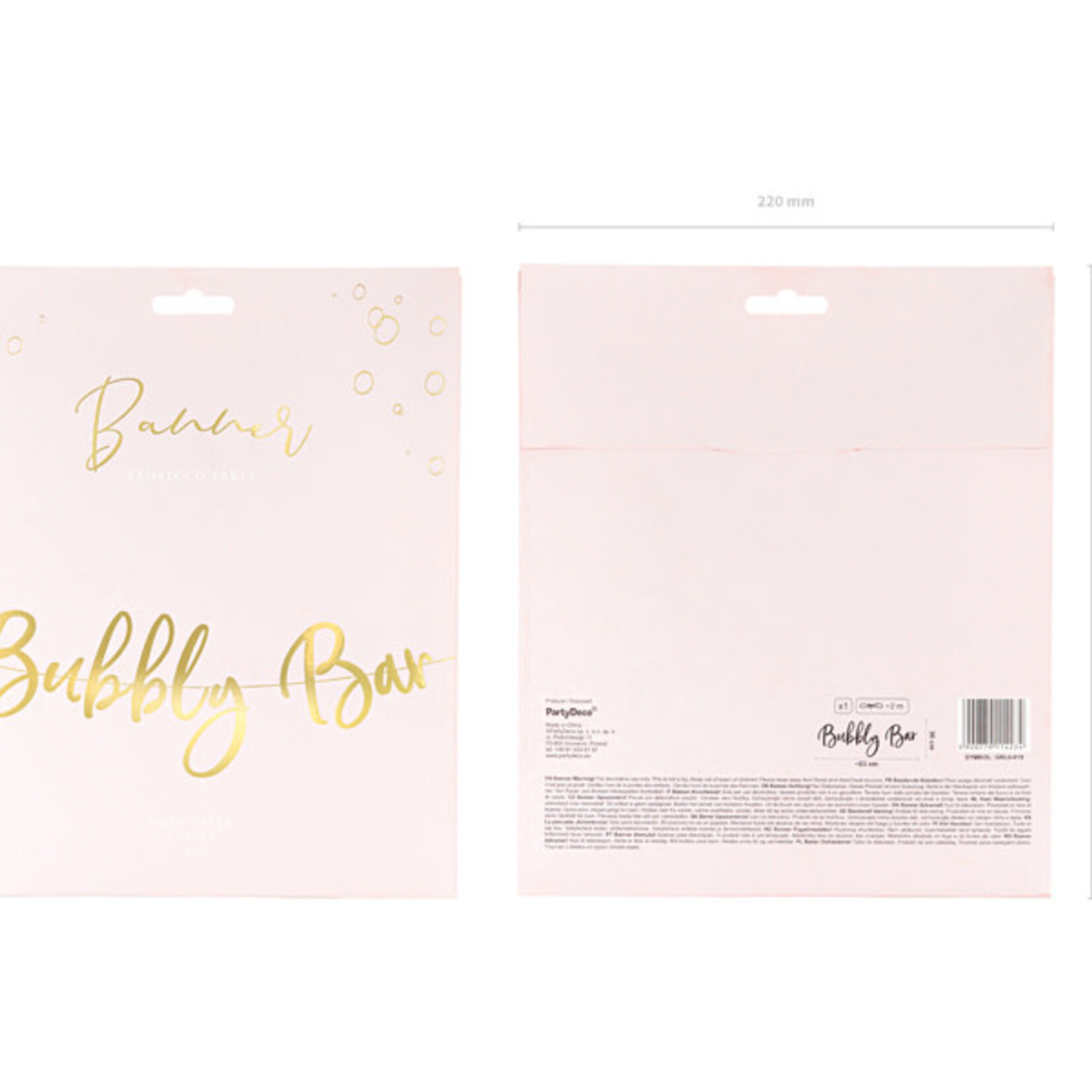 PD Banner Bubbly Bar, gold, 83x21cm