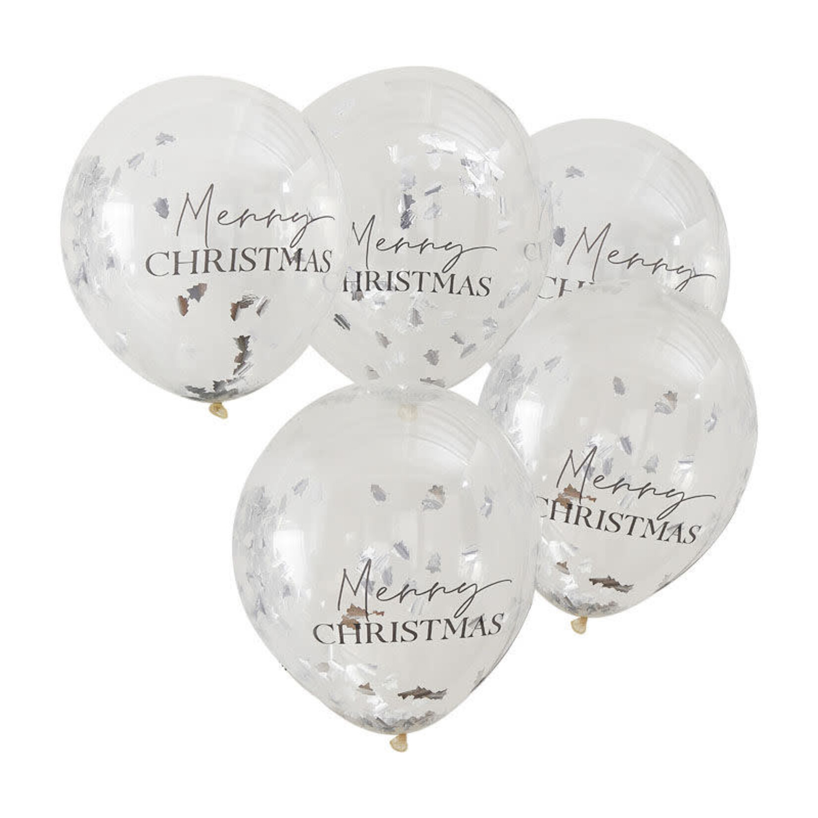 GINGERRAY Silver Merry Christmas Confetti Balloons