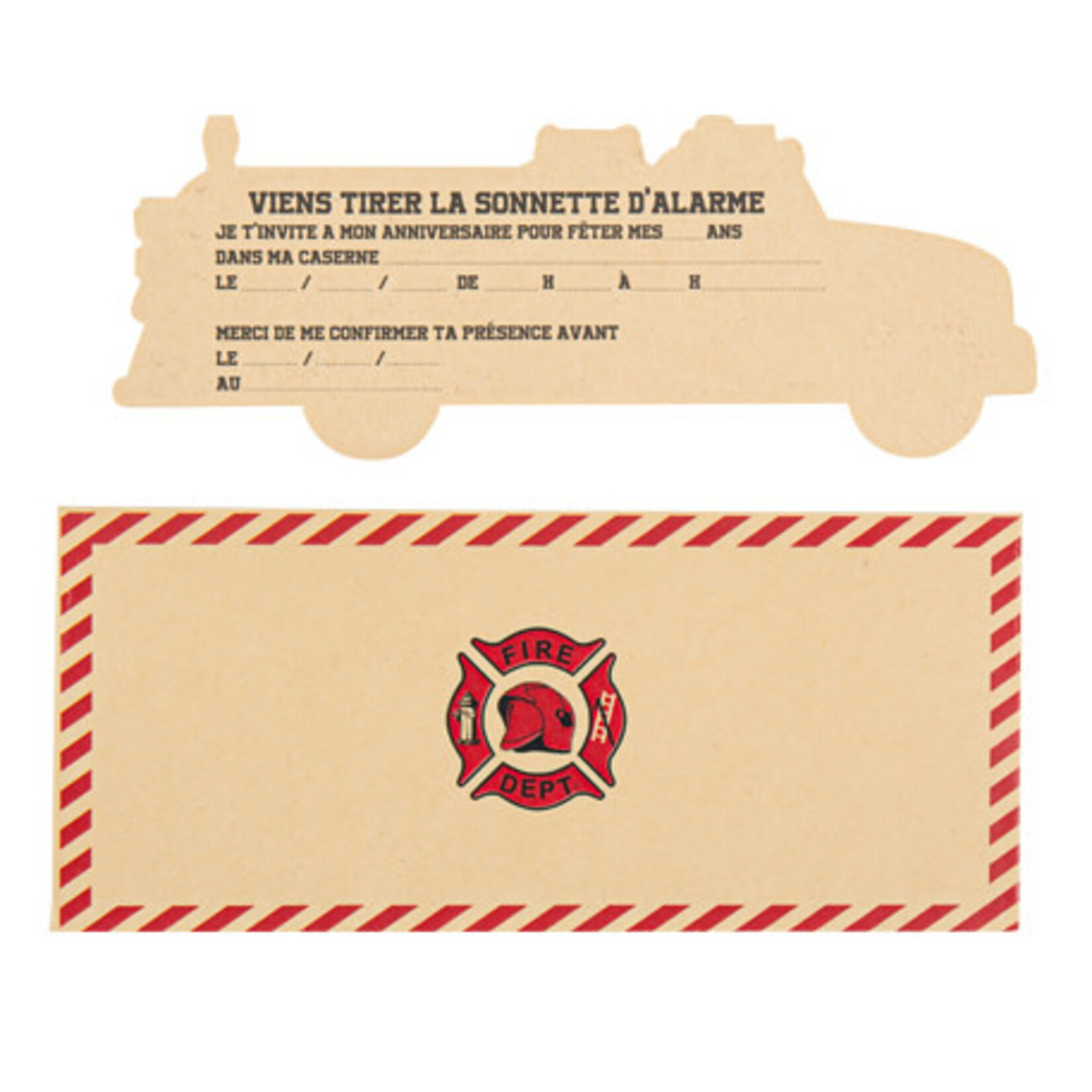 AF fireman invitations with envelope 8 x