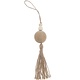 RICO Decorative tassel, large wooden beads, natural, 16cm