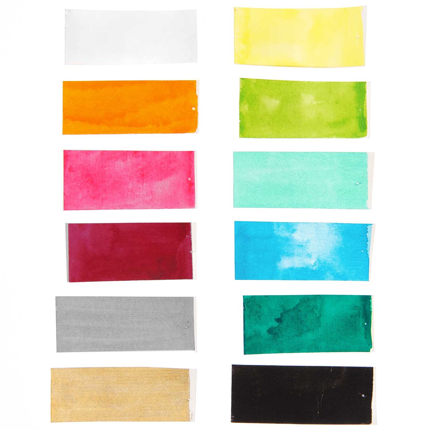 Rico NAY watercolours, rainbow colours, 12 colours: 12 x 1/2 pan, tin box, ART Essential