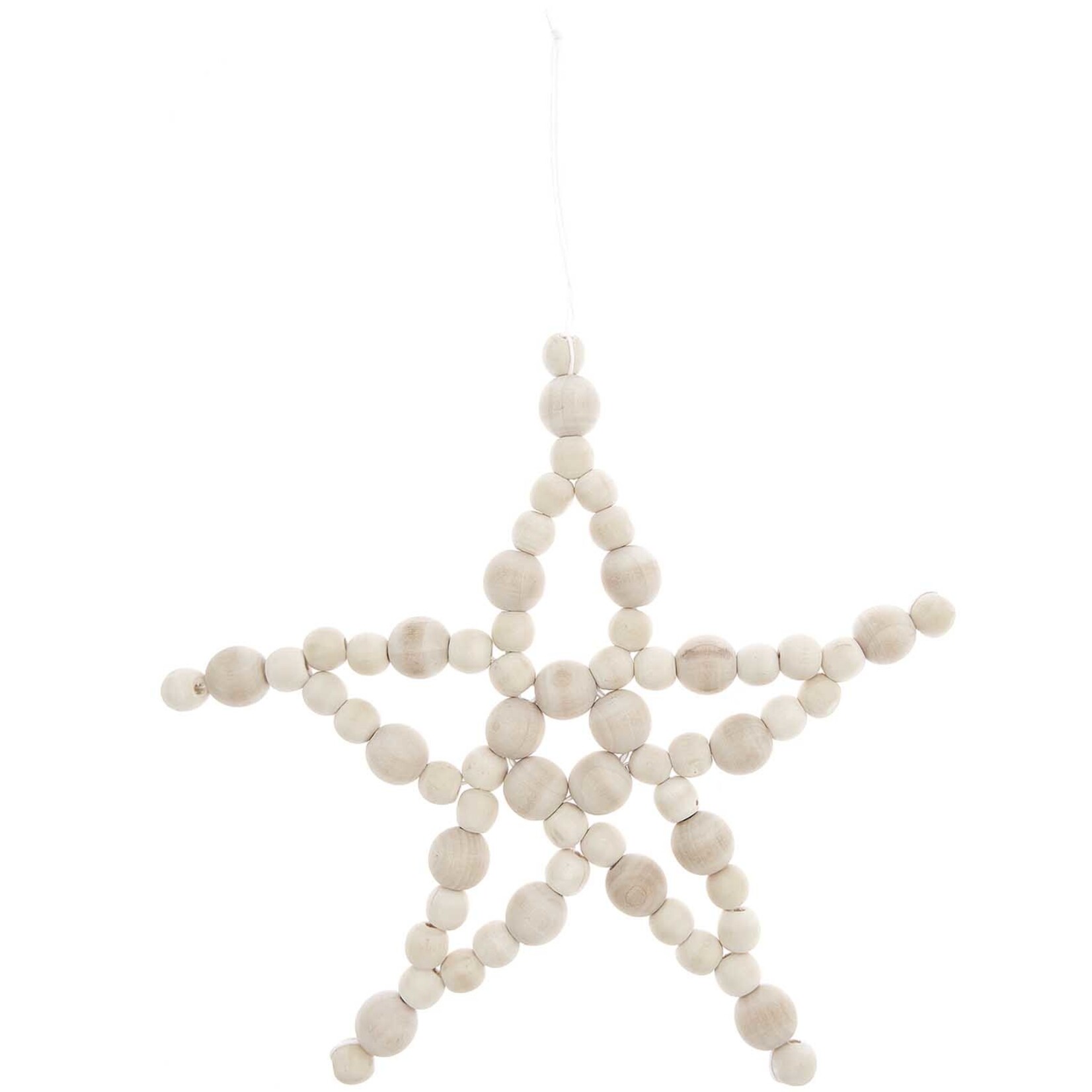 RICO Wooden bead hanger star tall, 23x26x2cm