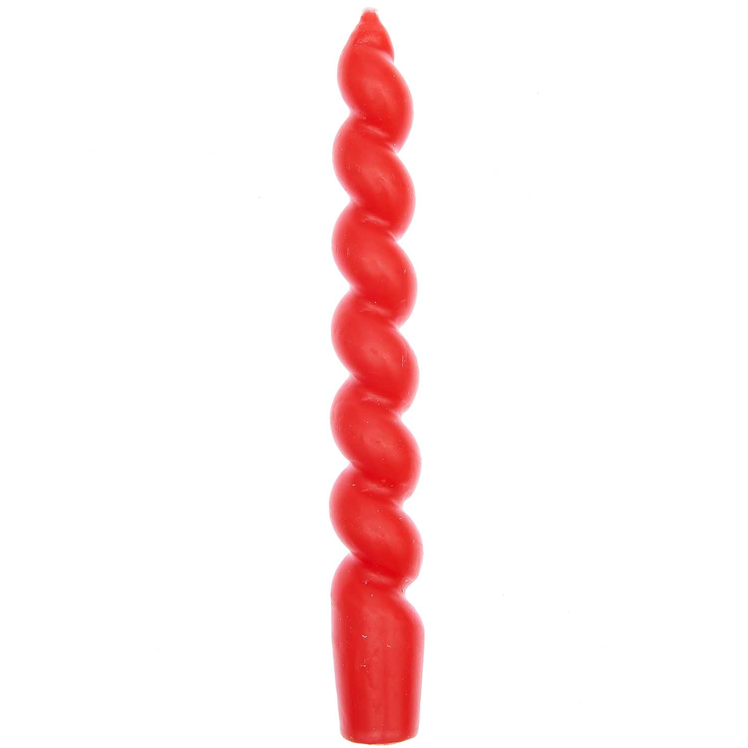 RICO Spiral candle, red, 1 pc, Ø 2,4 cm x 18,5 cm height
