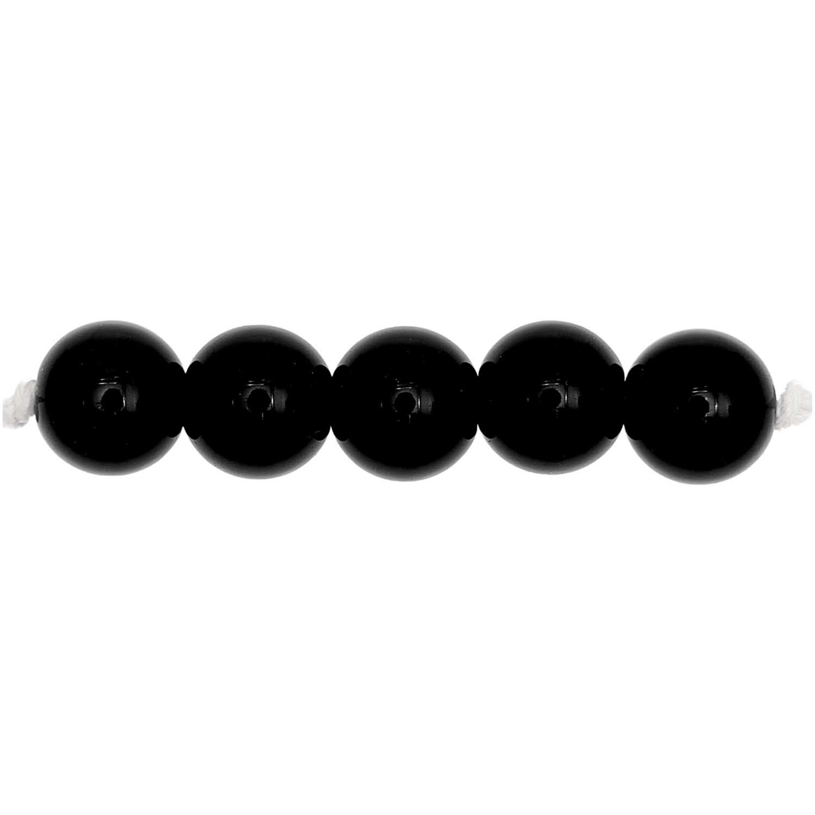 RICO Plastic beads, black, 24 pcs, Ã˜ 10 mm