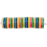 RICO Striped cylinder beads, rainbow pastel