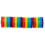 RICO Striped cylinder beads, rainbow