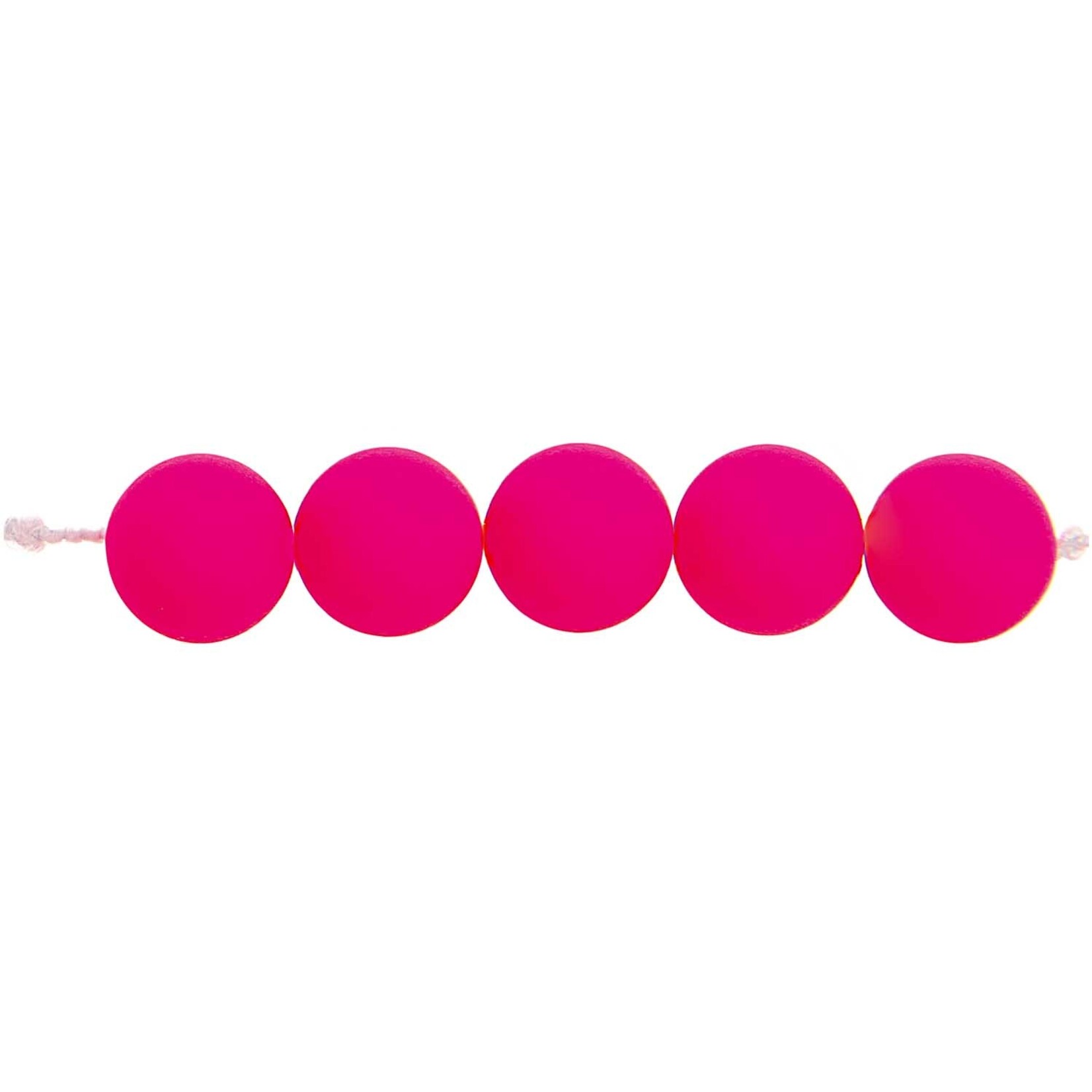 RICO Plastic beads, neon pink, asymmetric, 40 pcs, Ã˜ 8 mm, Special perforation on top