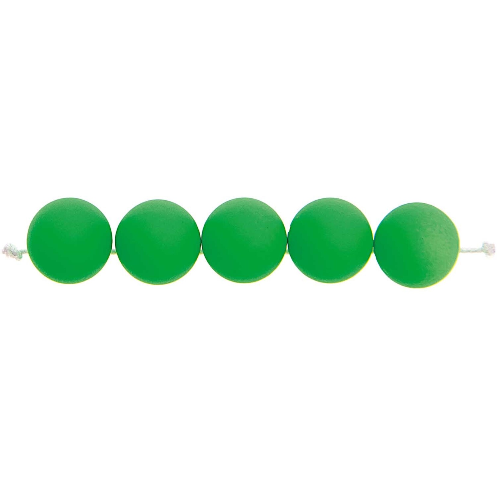 RICO Plastic beads, neon green, asymmetric, 40 pcs, Ã˜ 8 mm, Special perforation on top