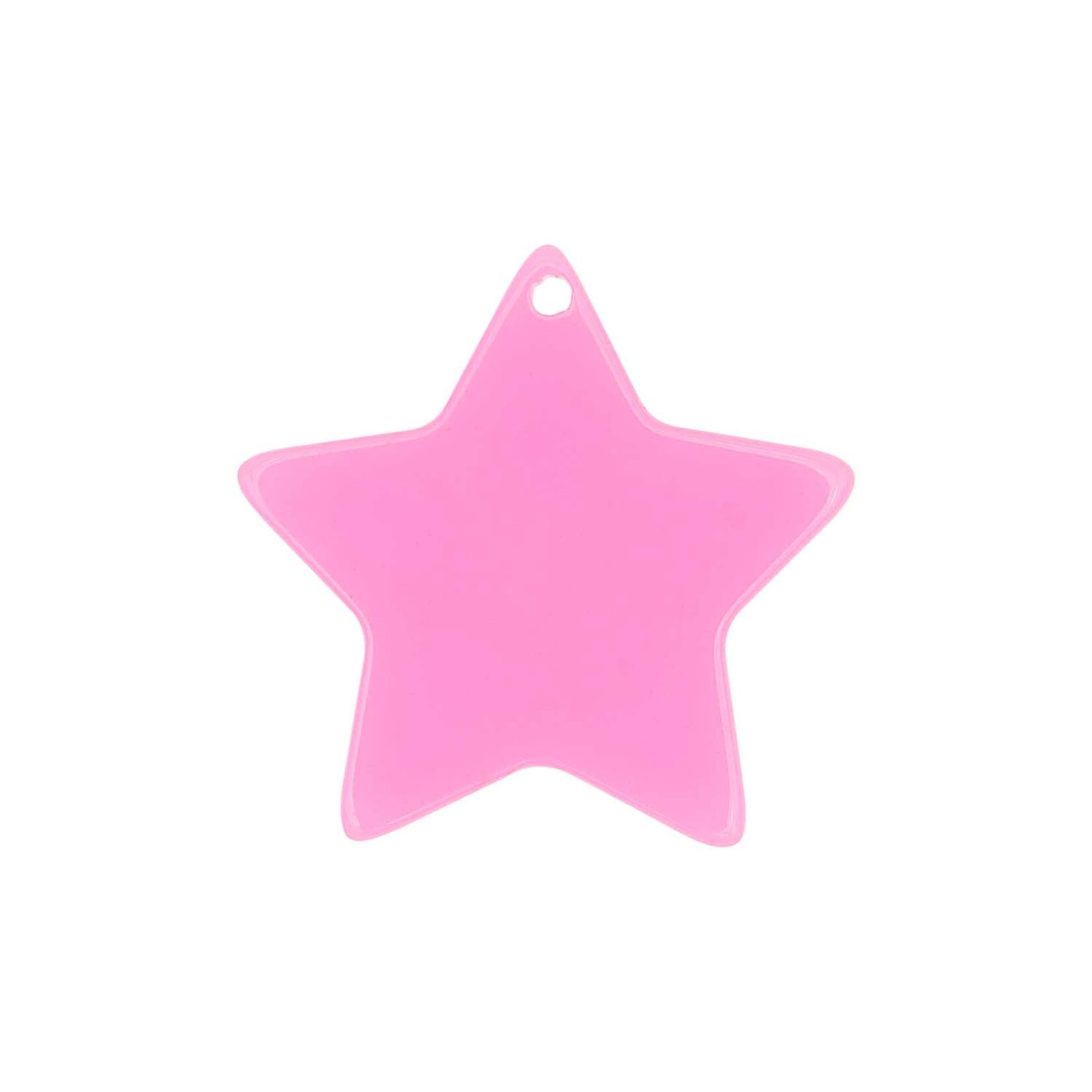 RICO Ster juweel in plastic, neon roze, 1 stuk - ca. 30 x 1 mm