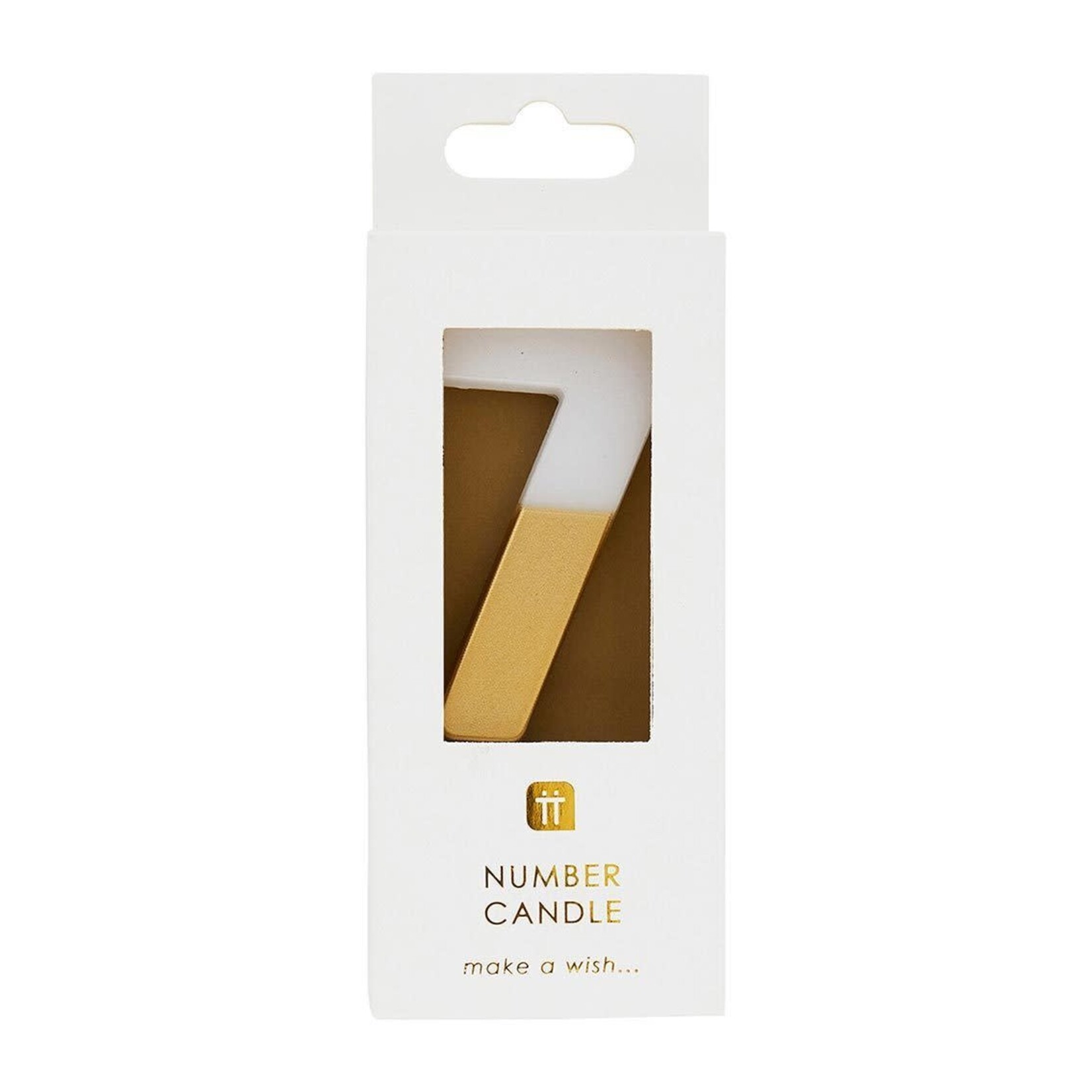 TT White and Gold Number 7 Candle