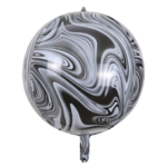 SMP orbz foil balloon marble black/ white 55 cm