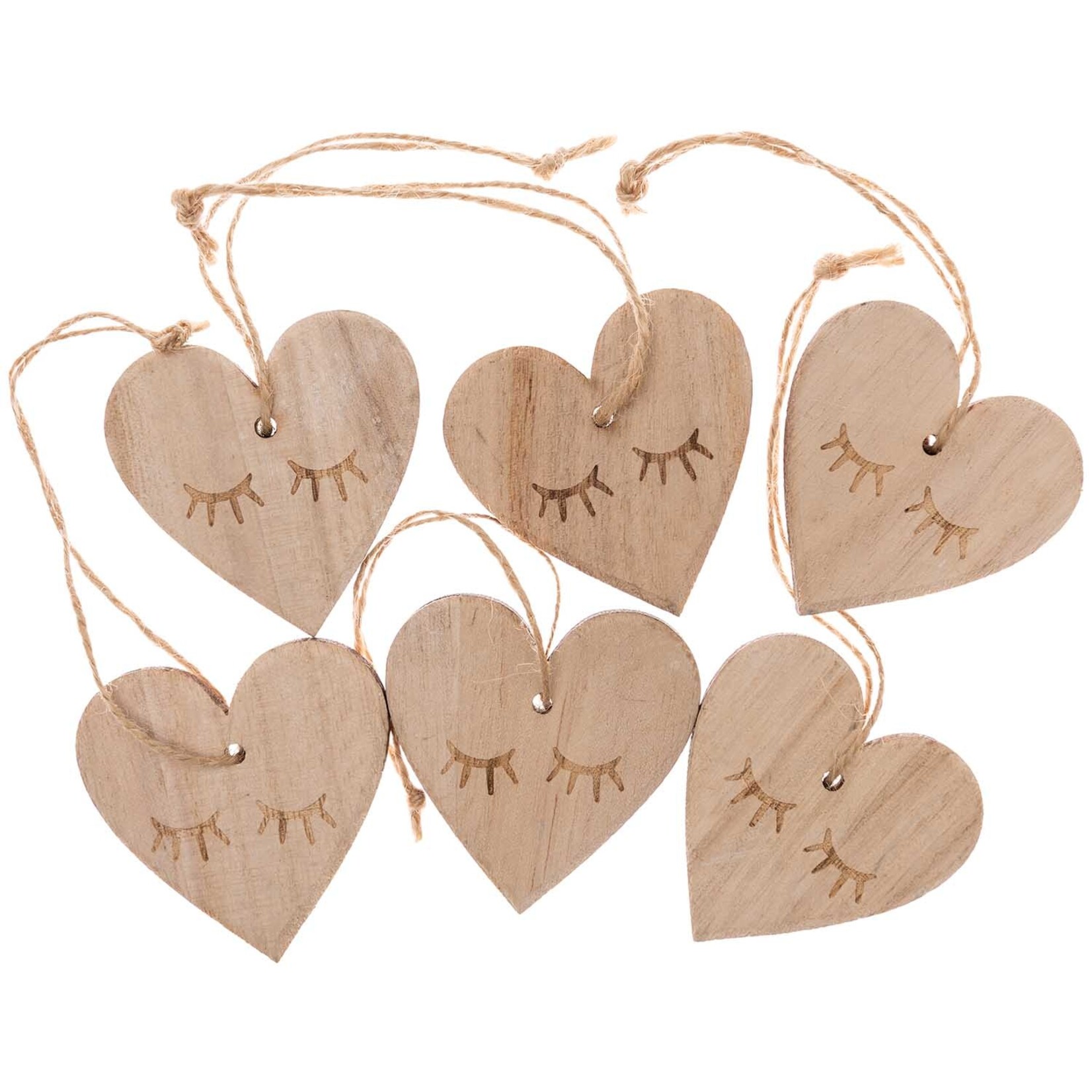 RICO WOODEN HEART TAG 6X5 CM, 2 PCS