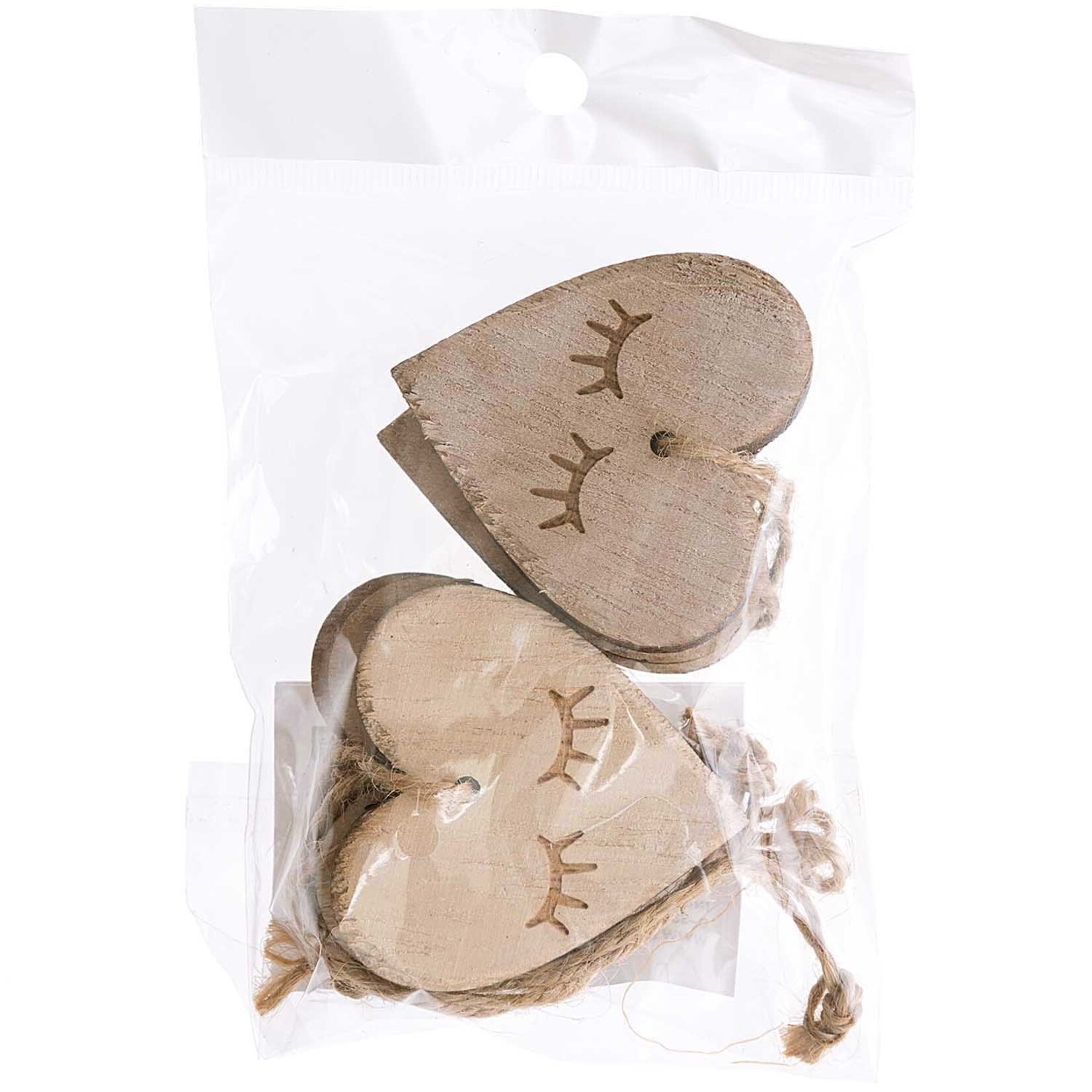 RICO WOODEN HEART TAG 6X5 CM, 2 PCS