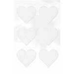 RICO FELT STICKERS, HEARTS LARGE, WHITE