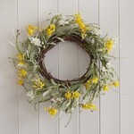 GINGERRAY Yellow Artificial Flower Foliage Spring Wreath