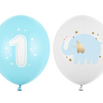 PD Balloons 30 cm, One year, Pastel Light Blue 50 pcs.