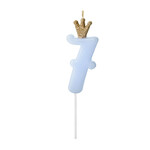 PD Birthday candle Number 7, light blue, 9.5cm