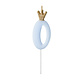 PD Birthday candle Number 0, light blue, 9.5cm