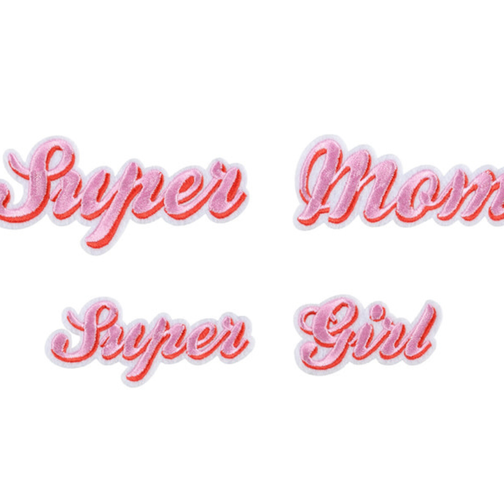 PD Iron on patches Supermom, mix, 14x3.5-19.5x5 cm