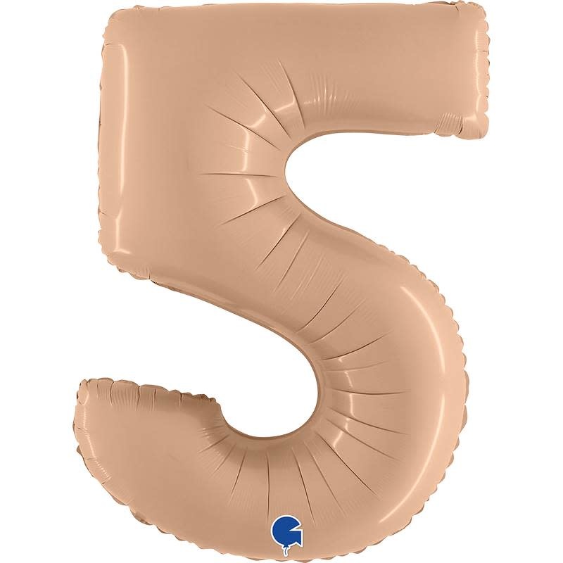 SMP Number 5 satin nude foil balloon 101 cm