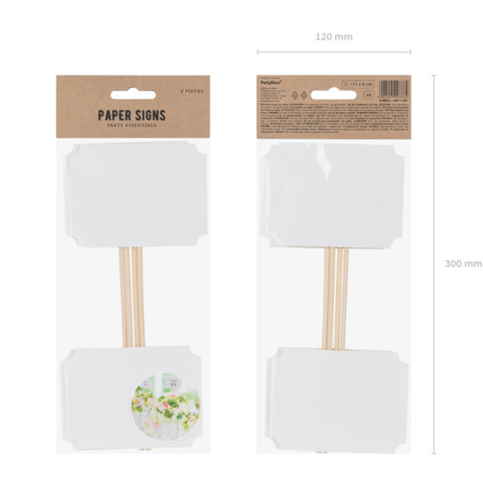 PD Cards on a stick, white, 11x8cm