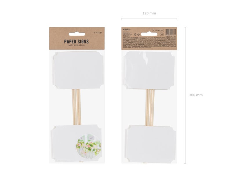 PD Cards on a stick, white, 11x8cm