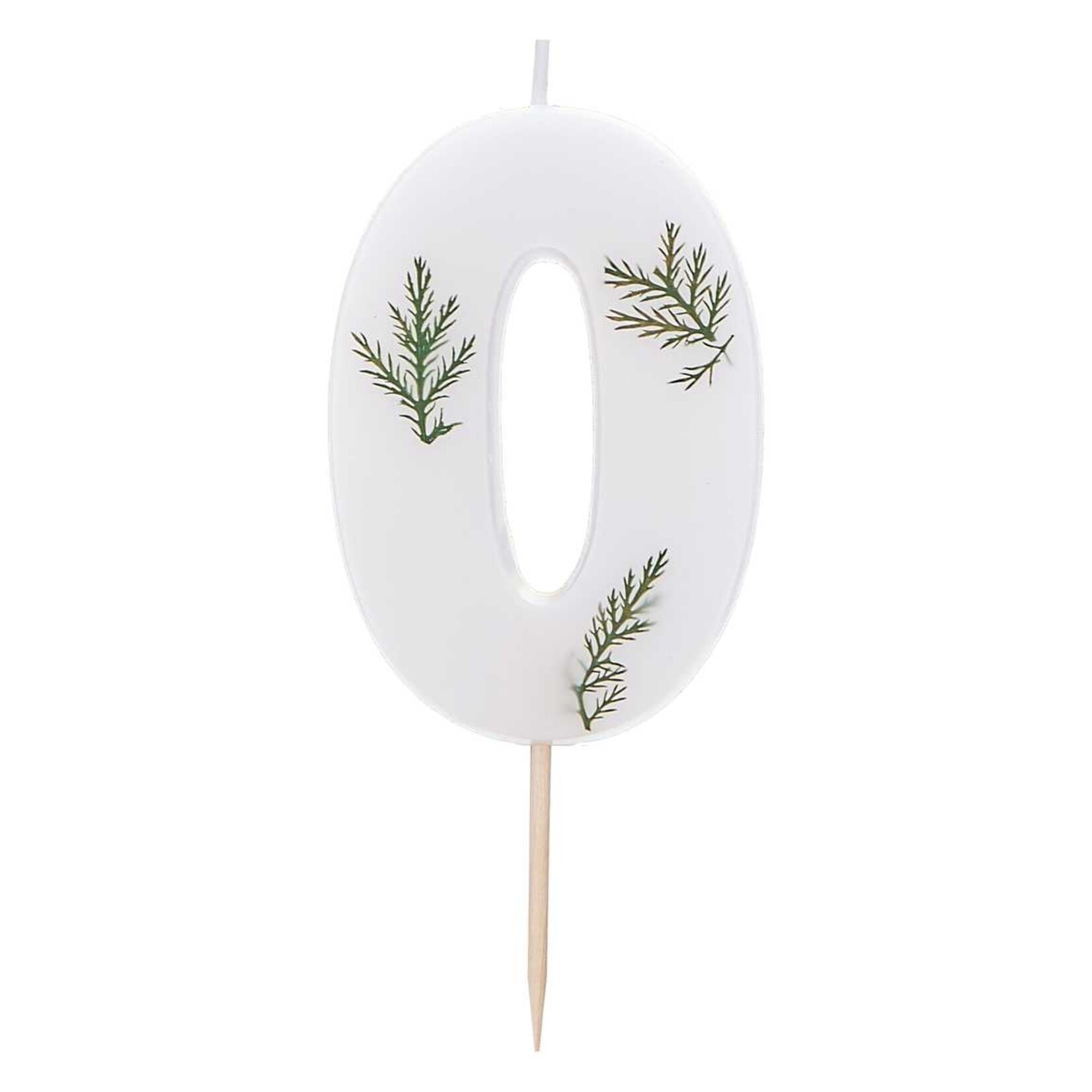 GINGERRAY Leaf Foliage Number 0 Birthday Candle