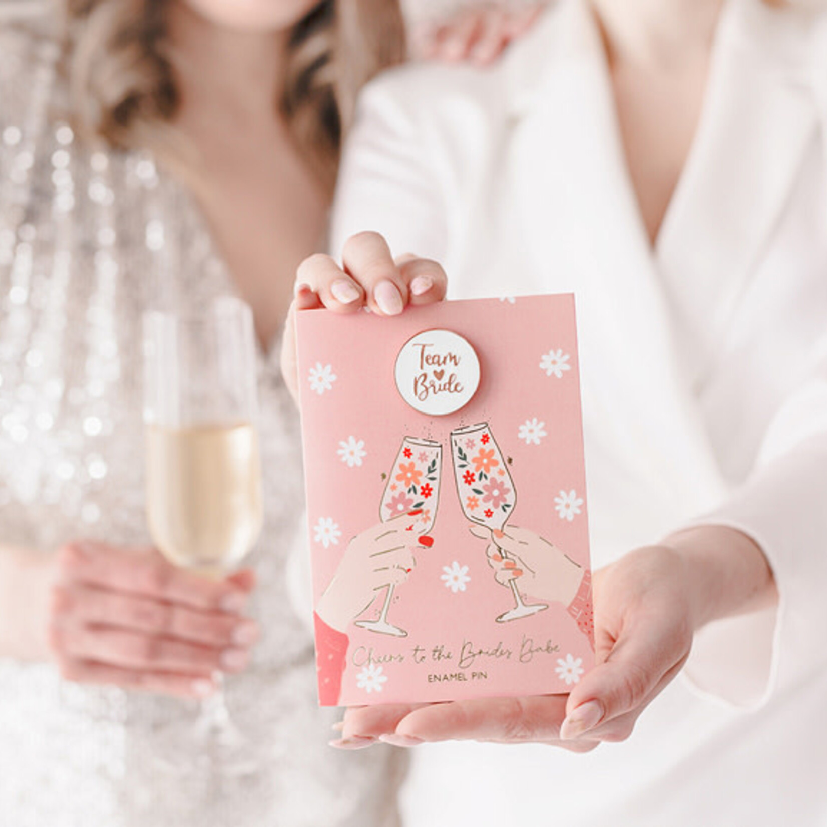 PD Card with enamel pin Bride Team, 10.5x15 cm