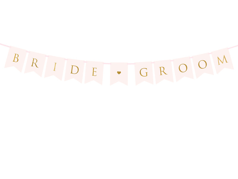 PD Banner Bride Groom, light pink, 15 x 155 cm
