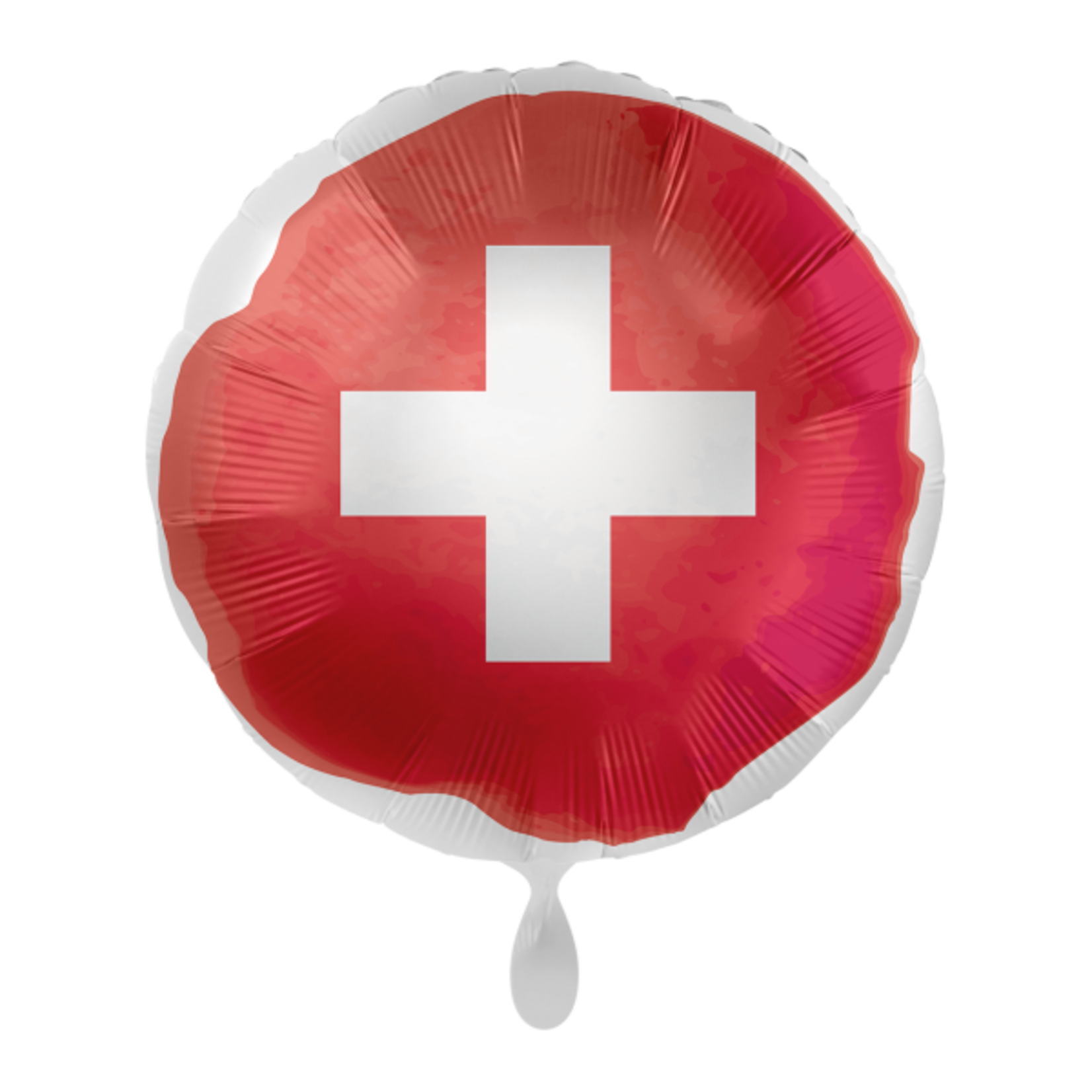 EL circle foil balloon Swiss flag 45 cm