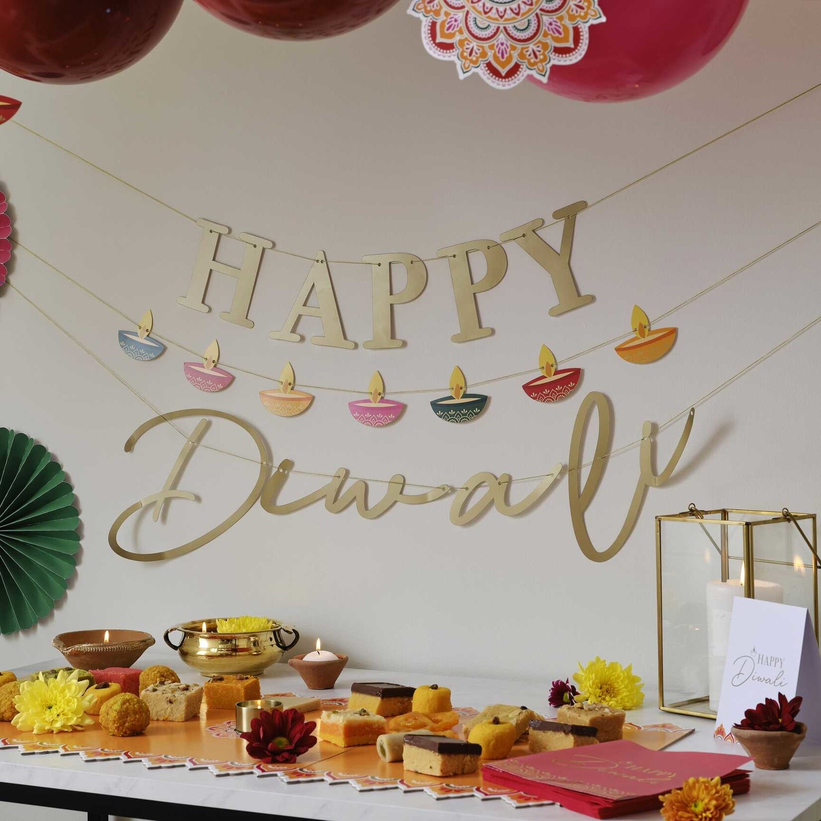 GINGERRAY Gold Happy Diwali Banner