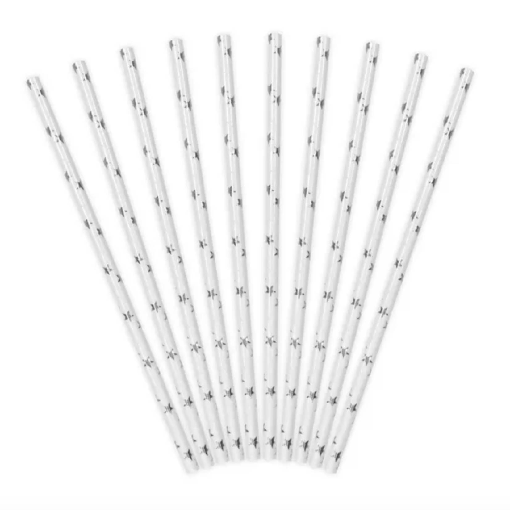 PD Paper Straws, silver, 19.5cm