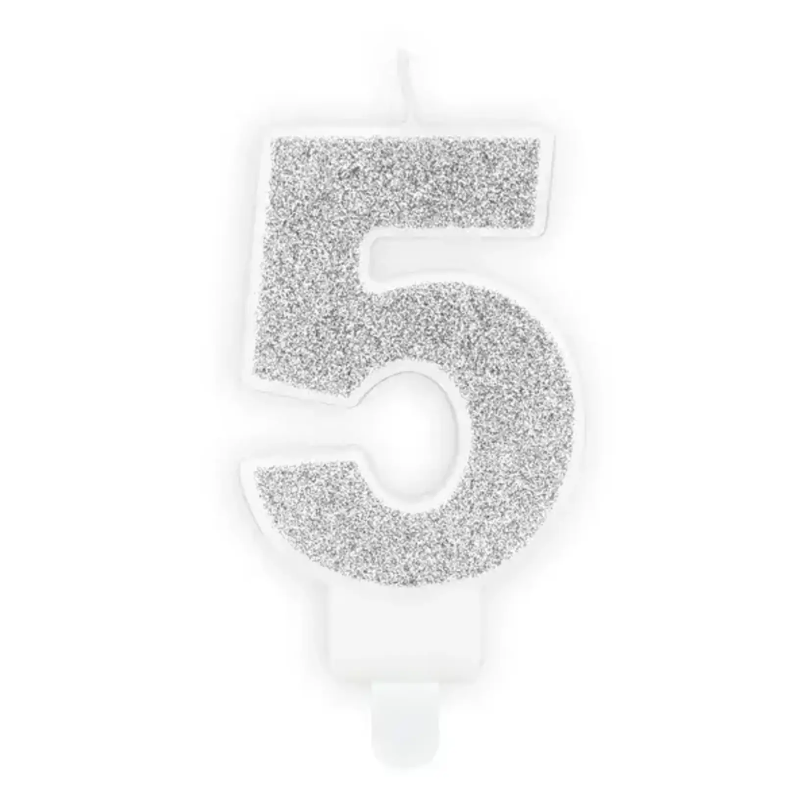 PD Birthday candle Number 5, silver, 7cm