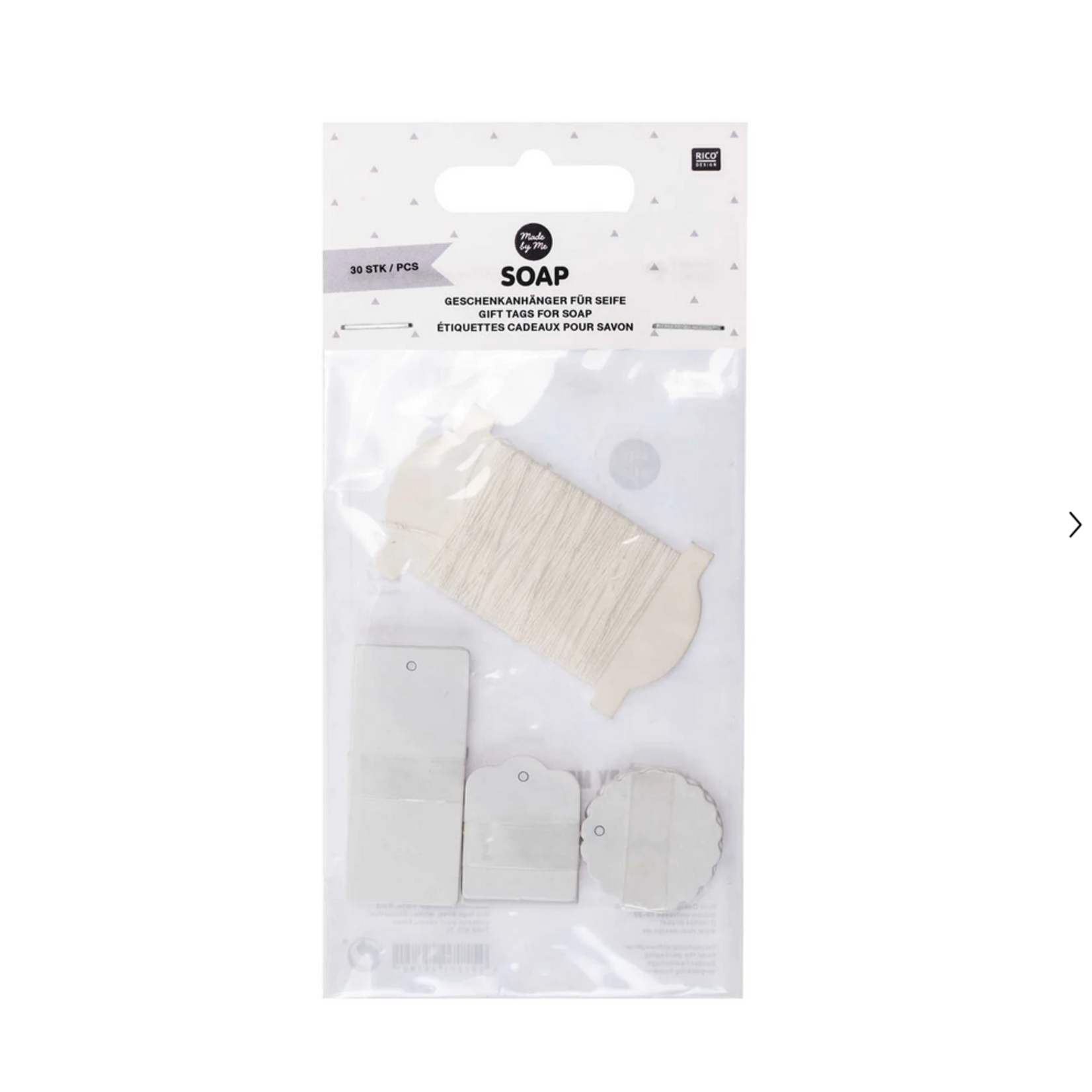 RICO GIFT TAGS SOAP, WHITE, FSC MIX, 30 PIECES