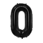 PD Foil Balloon Number ''0'', 86cm, black