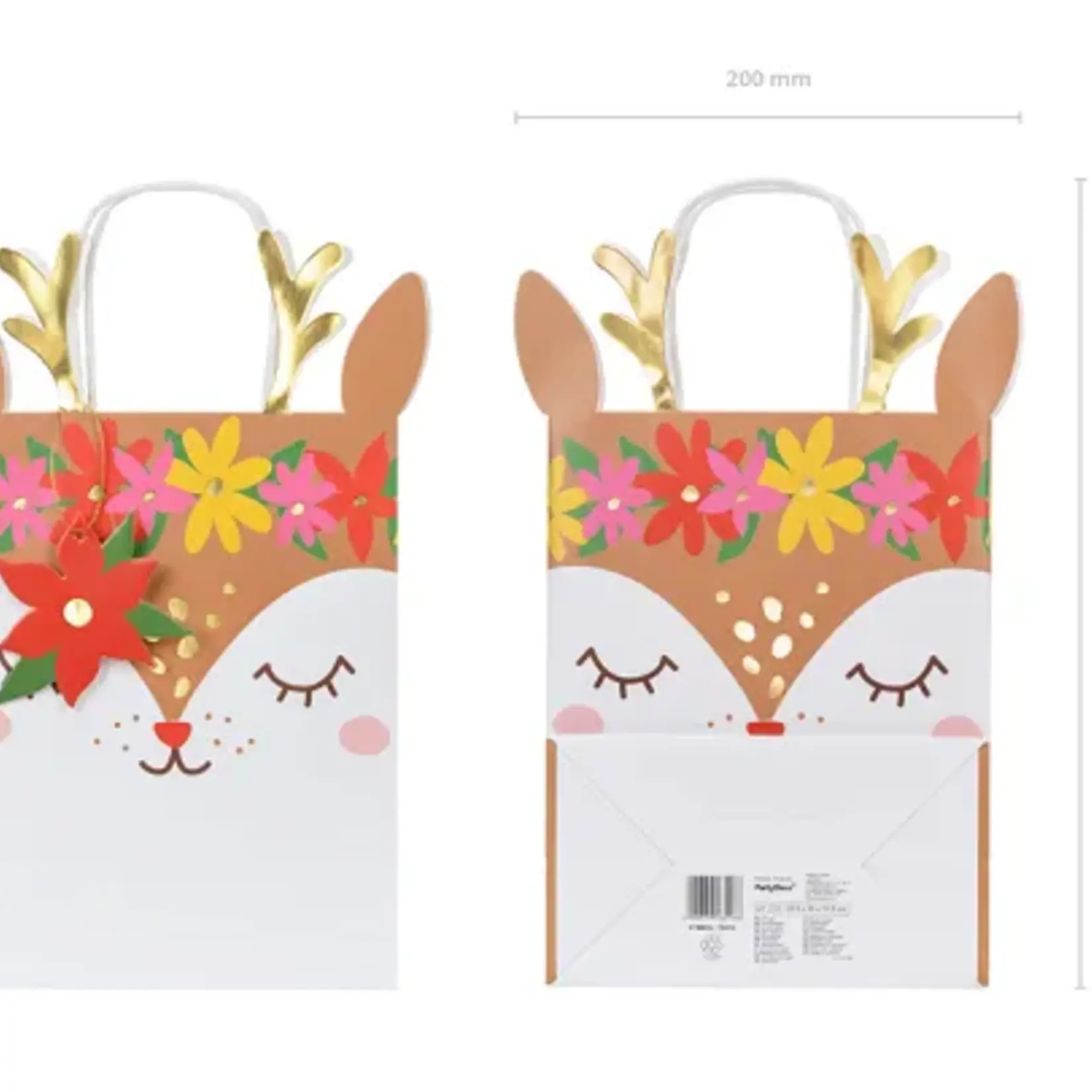 PD Gift bag Deer, mix, 20.5x30x10.5cm